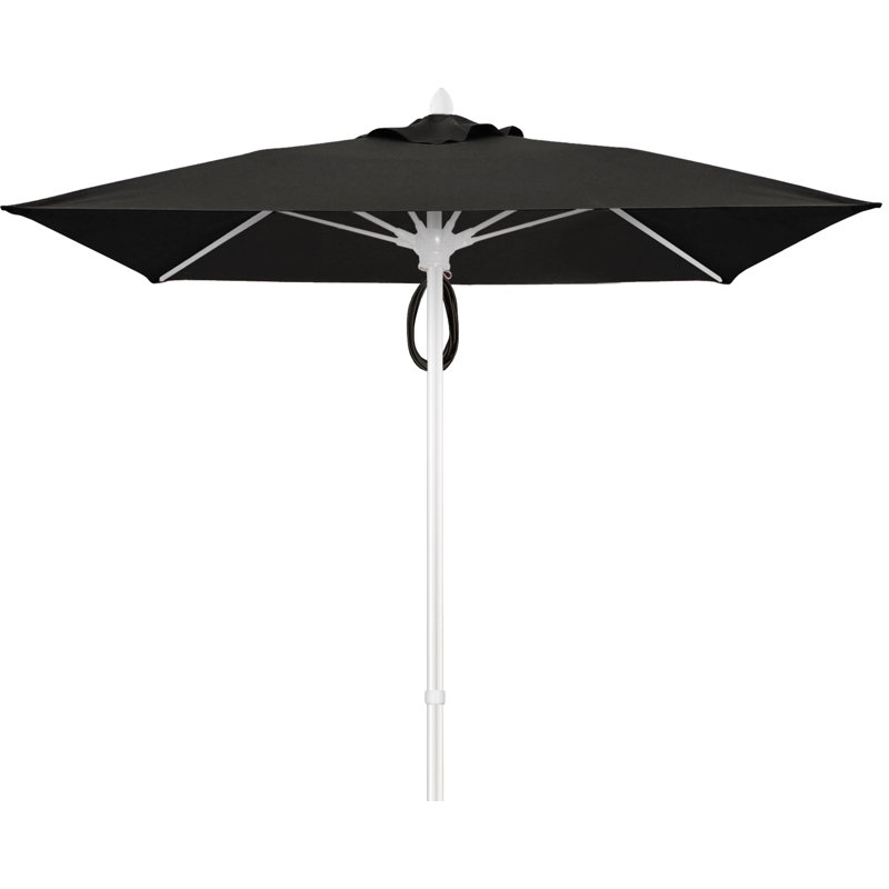 Parasol de marché carré 7,5 pi Prestige, Blanc, Sunbrella® - noir