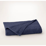 Turkish Ribbed Bath Sheet - Coastal Navy, One Size