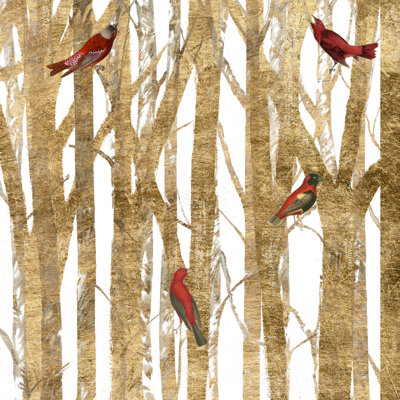 Red Bird Christmas II by Studio W - Wrapped Canvas Painting