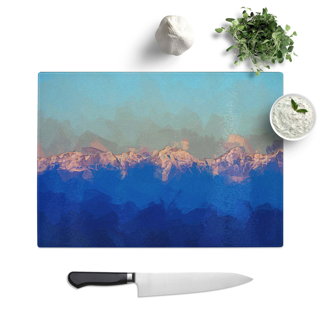 Glass High Mountain Peaks of The Alps in Abstract Chopping Board