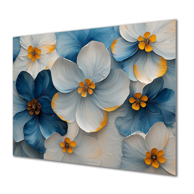 Velours fleurs de cerisier bleues Simplicity II - fleur de cerisier en métal