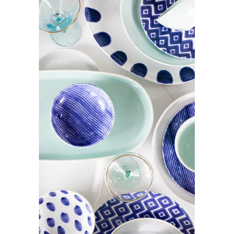 Santorini Handmade Hard Ceramic Appetizer Plate