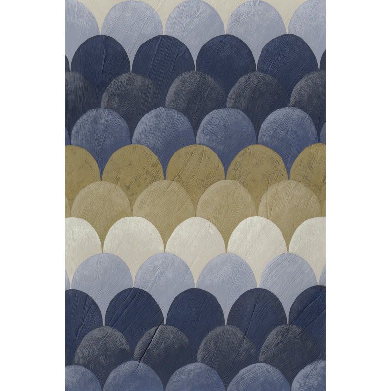 " Navy Motif II ", 12" H x 8" W x 1" D