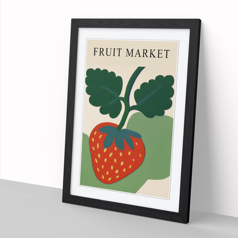 Strawberry Fruit Market Exhibition Vol.2 1 Piece Single Picture Frame Wall Art, 46cm H x 34cm W x 2cm D
