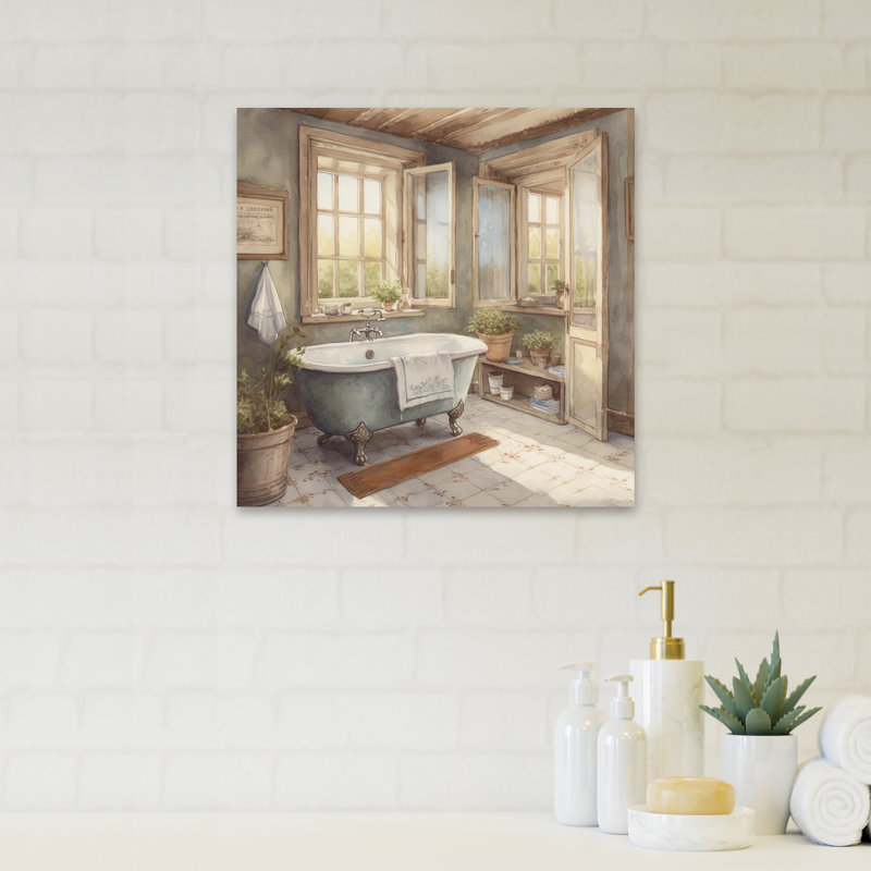 «Janiyah Old Farmhouse Bathaign V», reproduction sur toile, H 24 po x l 24 po x P 1 po