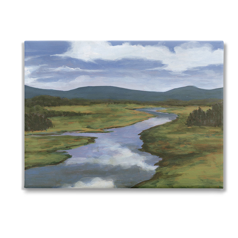 Rivière avec reflet, art mural par Willett, H 36 po x l 48 po x P 1,5 po