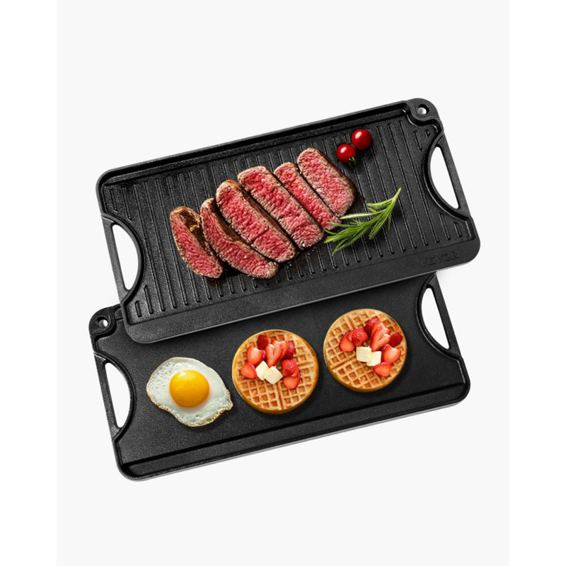 Non-Stick Cast Iron Grill Pan, 50.8cm x 22.9cm
