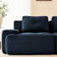 Canapé modulaire surdimensionné de 117 po en velours côtelé bleu 117 "avec passepoil perlé, sans assemblage, glissade pour salon, connexion avec boucle, design