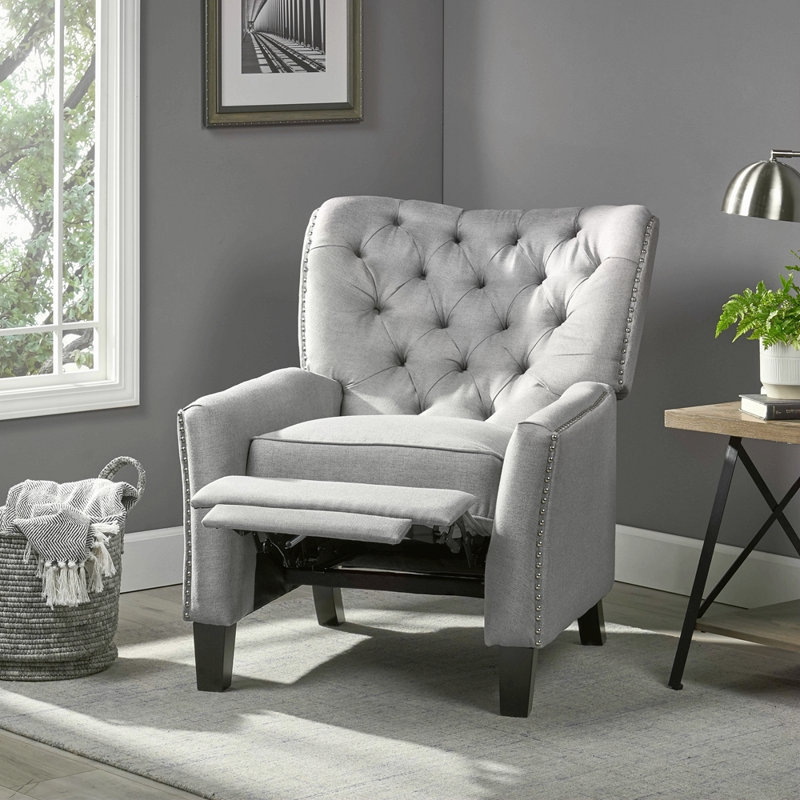 Fauteuil inclinable moderne en tissu, Gris