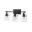 Luminaire de salle de bain trois lumières avec abat-jour en verre transparent Foster