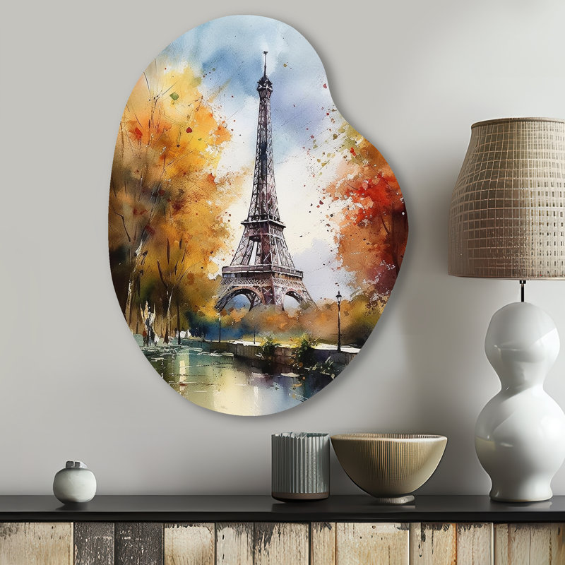 Décoration murale pastel en forme de poire Tour Eiffel Paris III - Paris, H 30 po x l 22 po