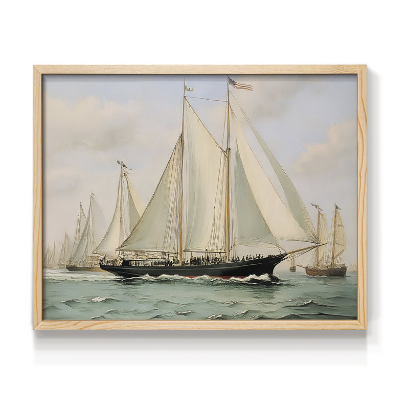 Nautical Series-CLX -Framed Print - Restickable, Natural, 11" H x 14" W
