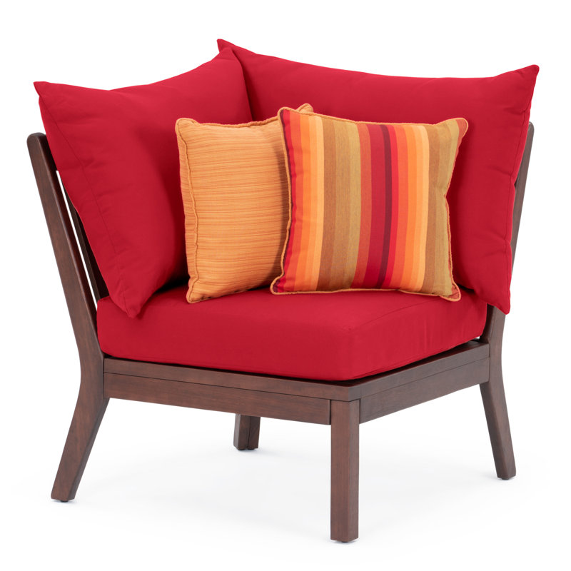 Chaise de coin Minhaj Sunbrella, Sunbrella rouge coucher de soleil
