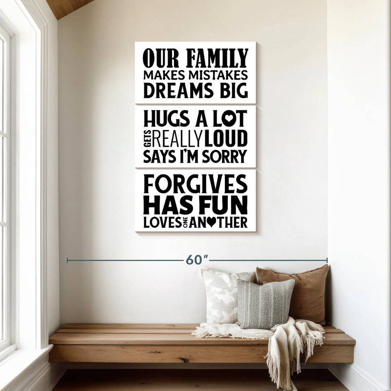 Enseigne Tergel Family Mantra, H 45 po x l 28 po