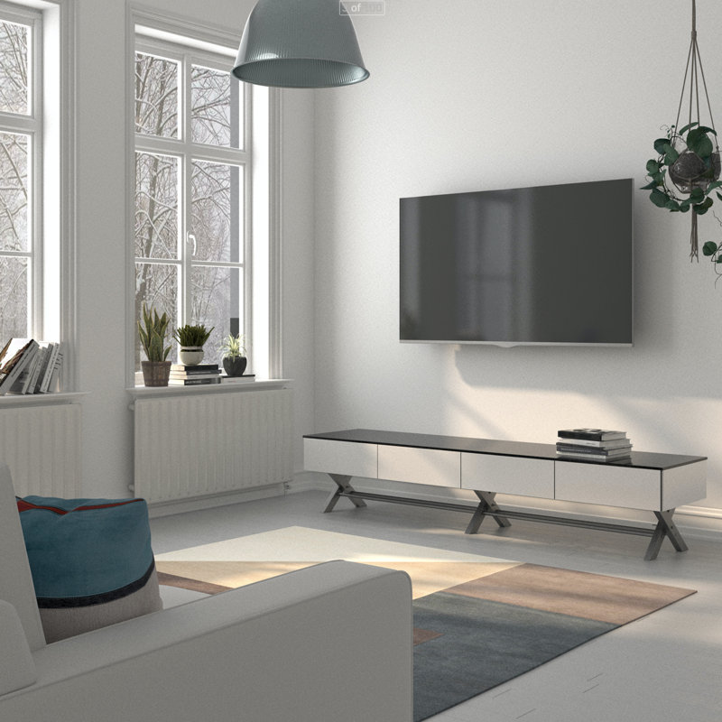 Breyton TV Stand for TVs, White/Black
