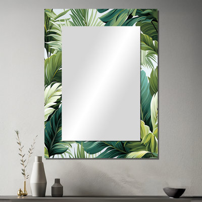 Braynen Palm Mirage, motif tropical - miroir mural décoratif tropical, grand miroir tropical, impression d'art en métal