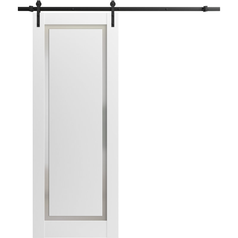 Porte de grange robuste en verre givré Planum, 30 po x 84 po