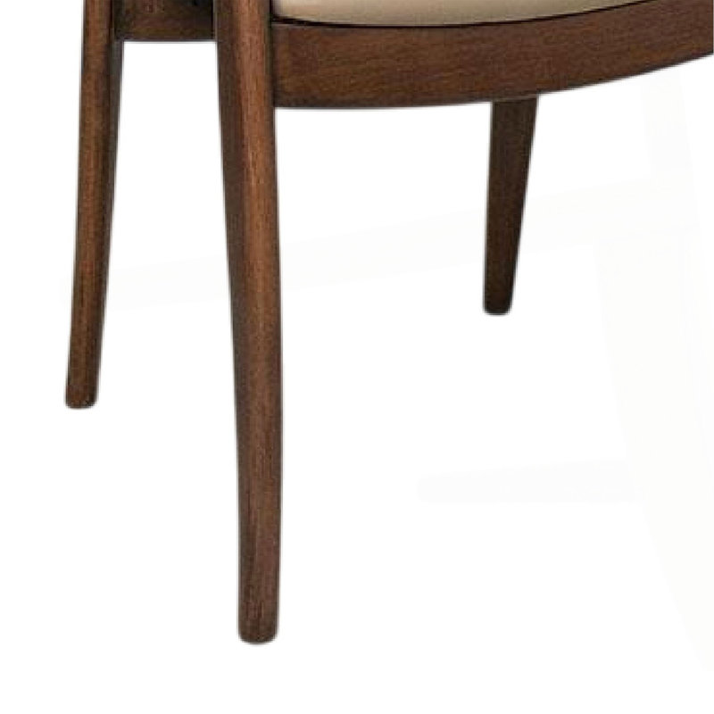 Ensemble de 2 chaises d'appoint de salle à manger Niva, bois d'hévéa brun