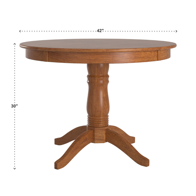 Alexa-Mae 4 - Person Solid Wood Top Pedestal Dining Set, Oak