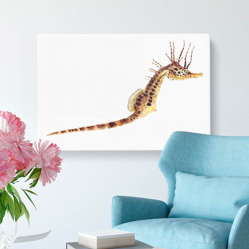 Illustration of a Seahorse by F.E. Clarke - Wrapped Canvas, 35cm H x 50cm W x 3cm D