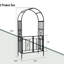 110cm W x 52cm D Steel Arbour with Gate in Black