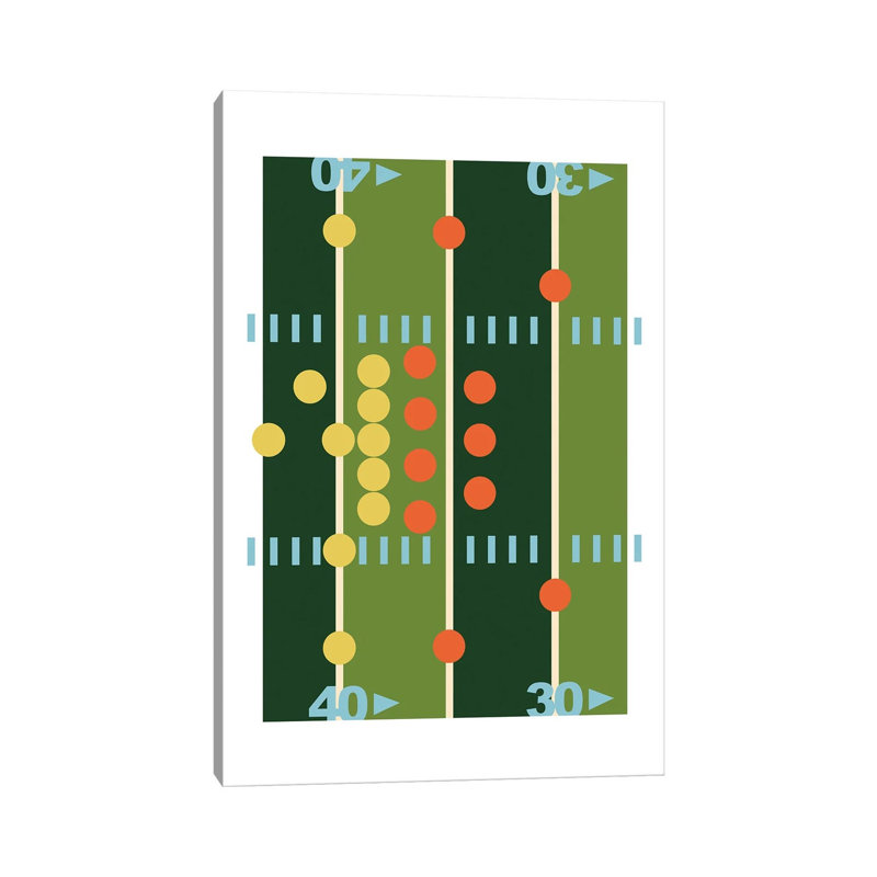 Football Field Modern Art by Beth Bordelon - Gallery-Wrapped Canvas Giclée on Canvas, Wrapped Canvas, 66.04 cm H x 45.72 cm W