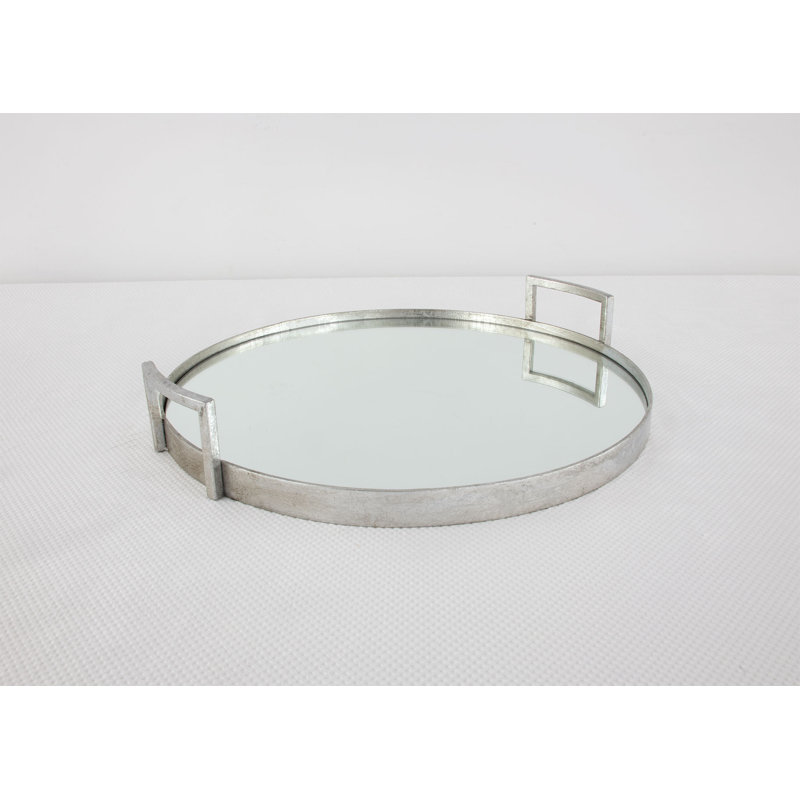 Ono Decorative Tray, Antiqued Silver Leaf