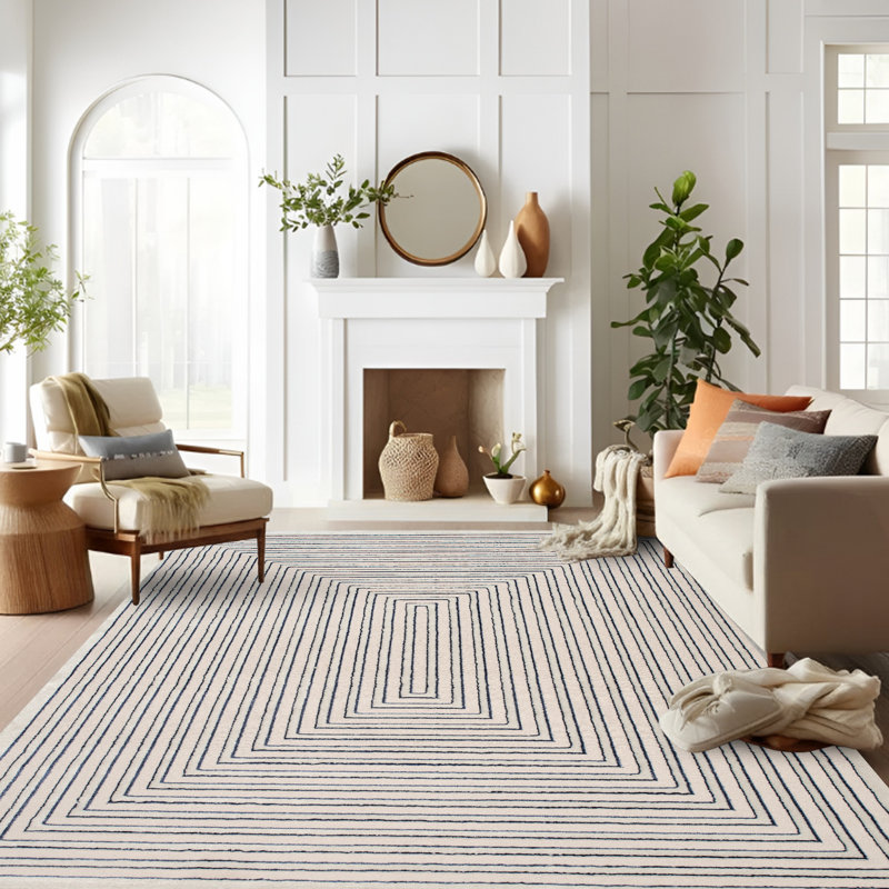 Monaco Series Abrstract Black/Gray/Ivory/Beige Area Rug, Rectangle 5'3" x 7'3"