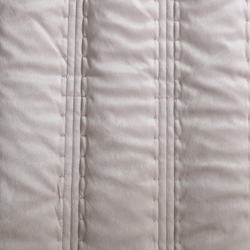 Vera Wang Linear Stitch Solid Quilt Set, King Quilt + 2 King Shams, French Clay
