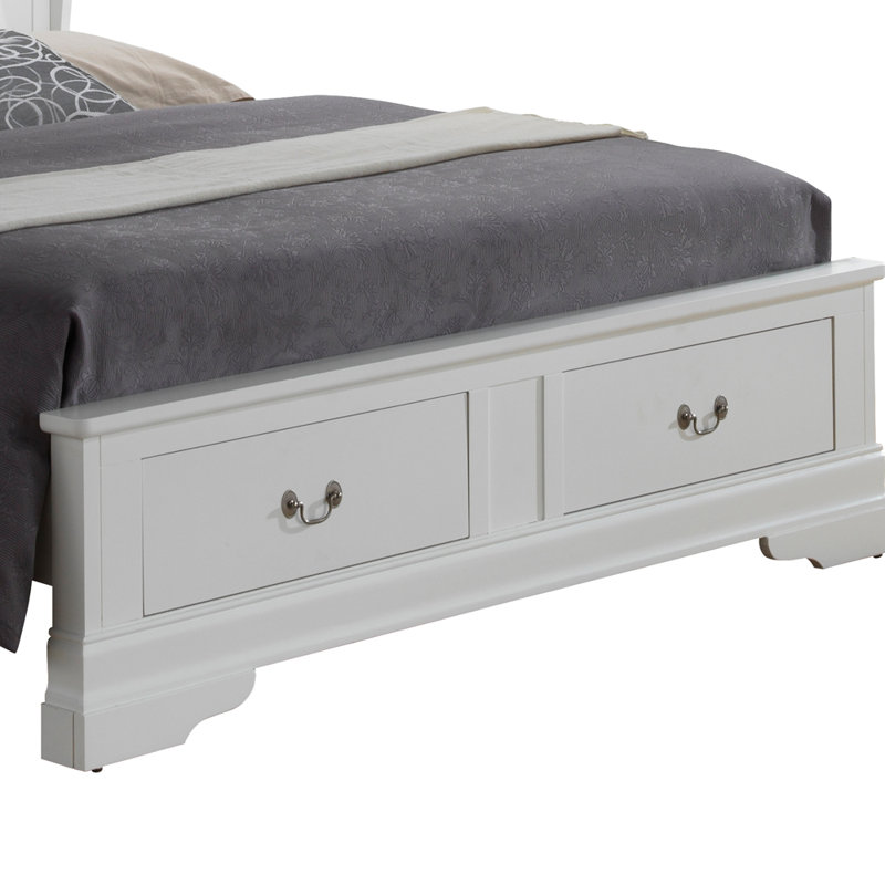 Louis Phillipe Standard Bed, Queen, White