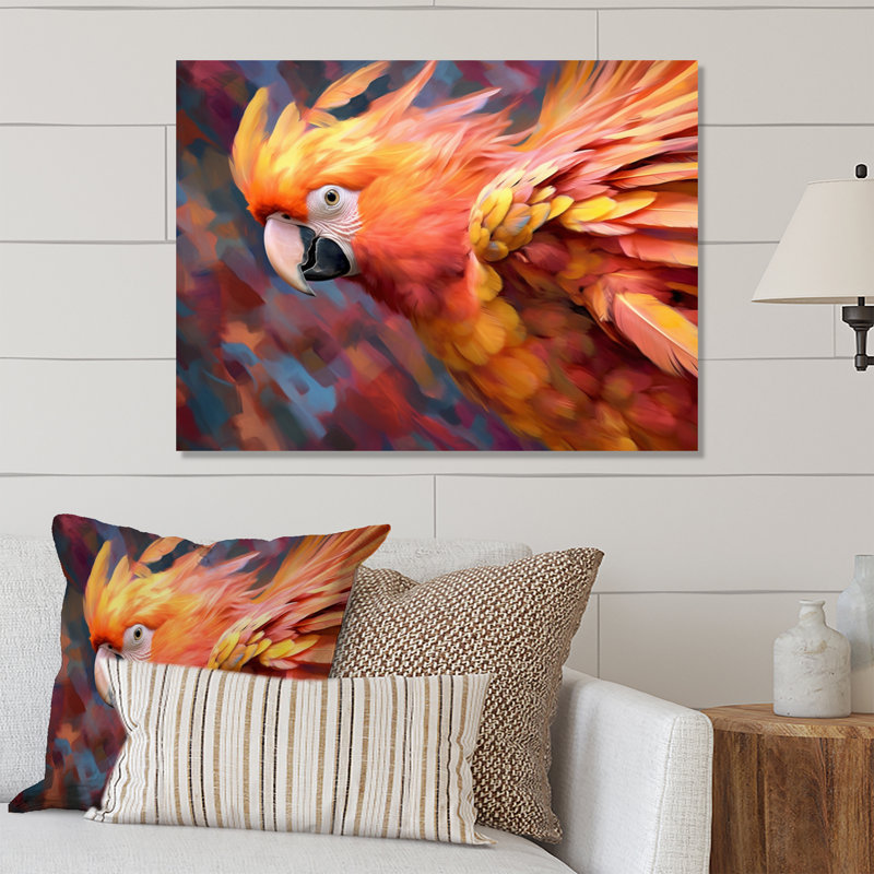 Décoration murale en métal Tropical Parrot II - Animaux, H 16 po x l 32 po x P 1 po