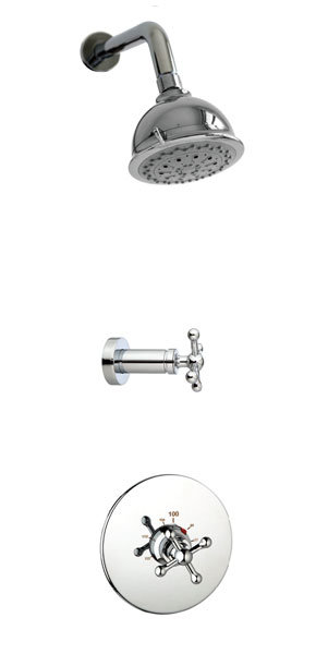 Thermostatic Complete Shower System, Polished Chrome