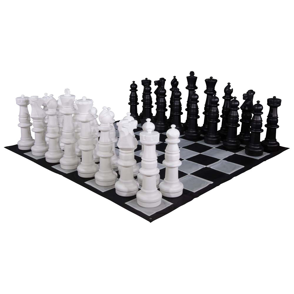 37" Giant Plastic Chess Set with Quick Fold Nylon Board MegaChess
