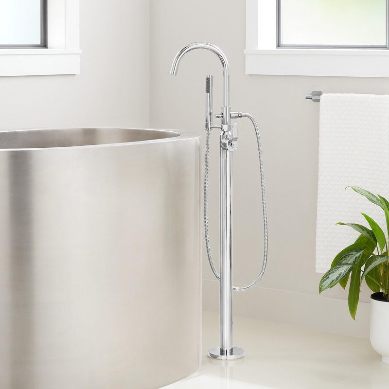 Gunther Floor Mounted Tub Filler Faucet, Chrome