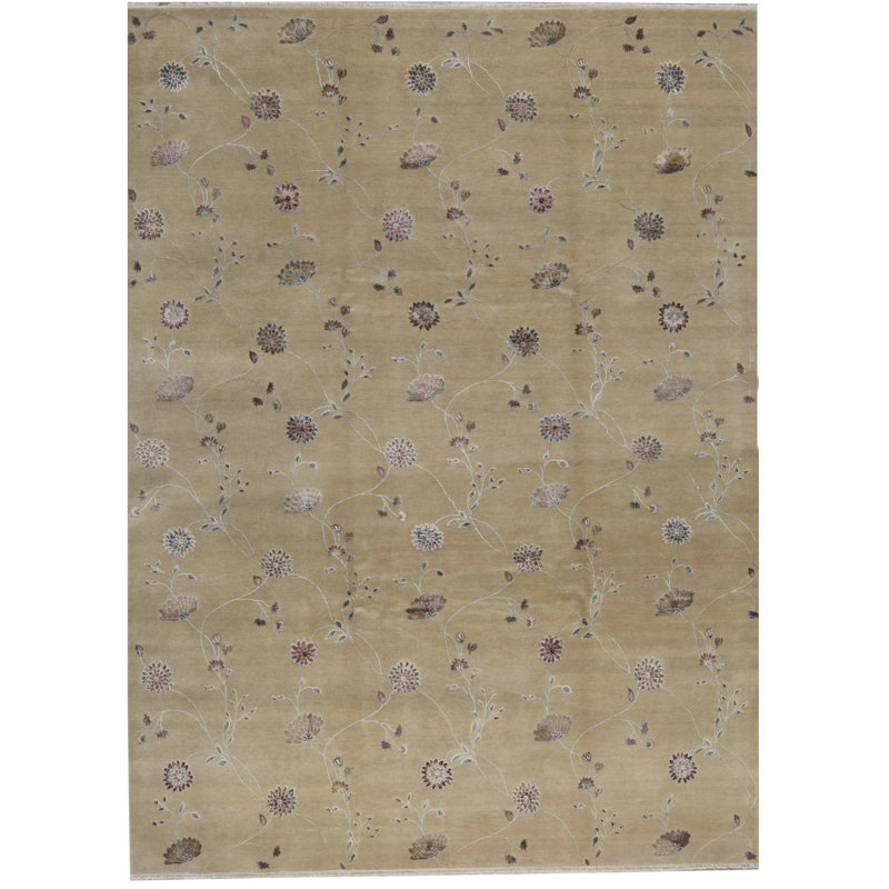 Tapis doré de haute qualité noué à la main