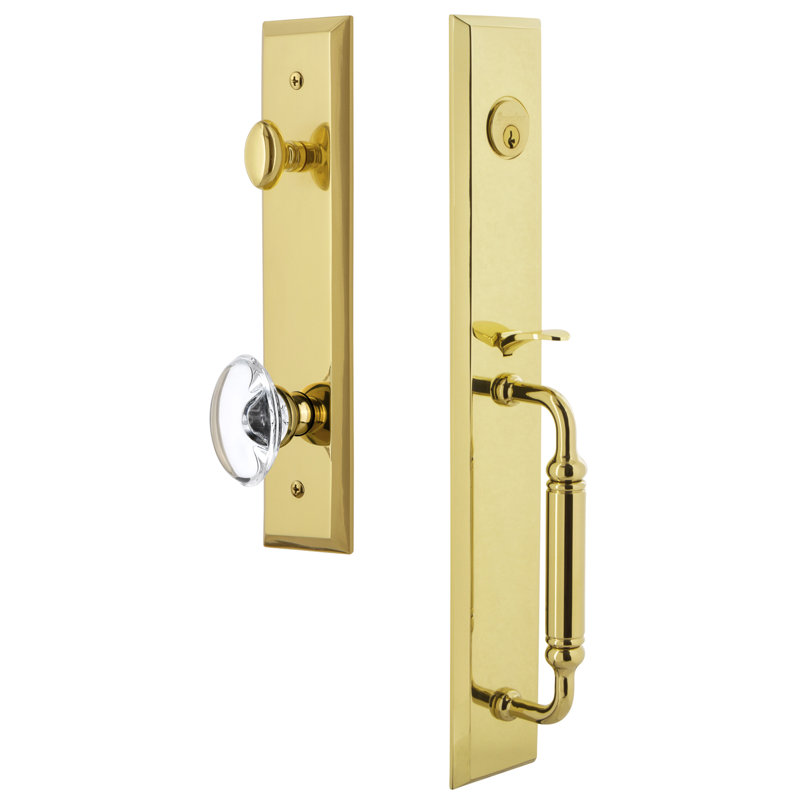 Fifth Avenue One-Piece Dummy Handleset with C Grip and Provence Knob, Lifetime Brass