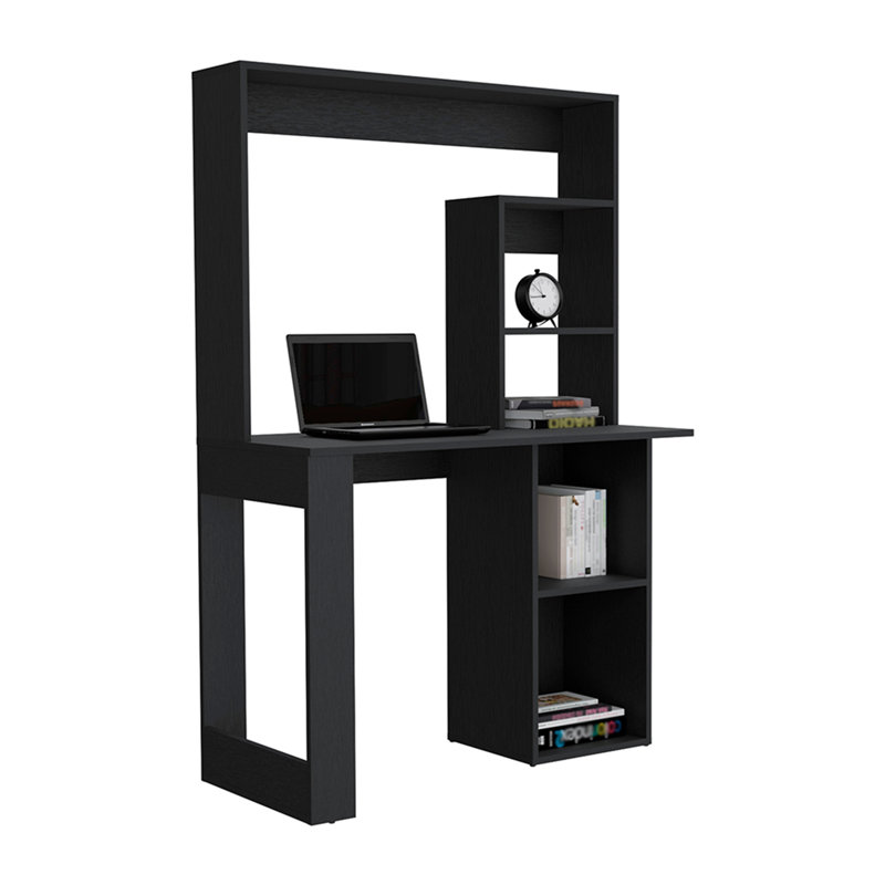 Bureau d'écriture avec tablettes et huche, noir