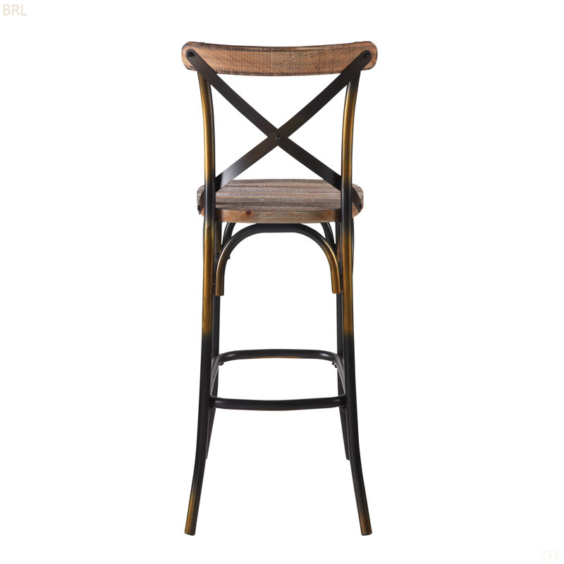  Tabouret de bar à dossier croisé, Cuivre