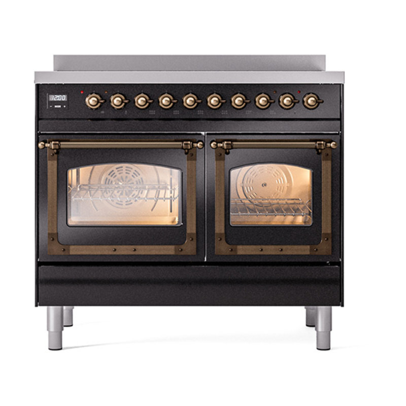 ILVE Nostalgie II Noblesse 40 in Induction Range, Glossy Black/Burnished