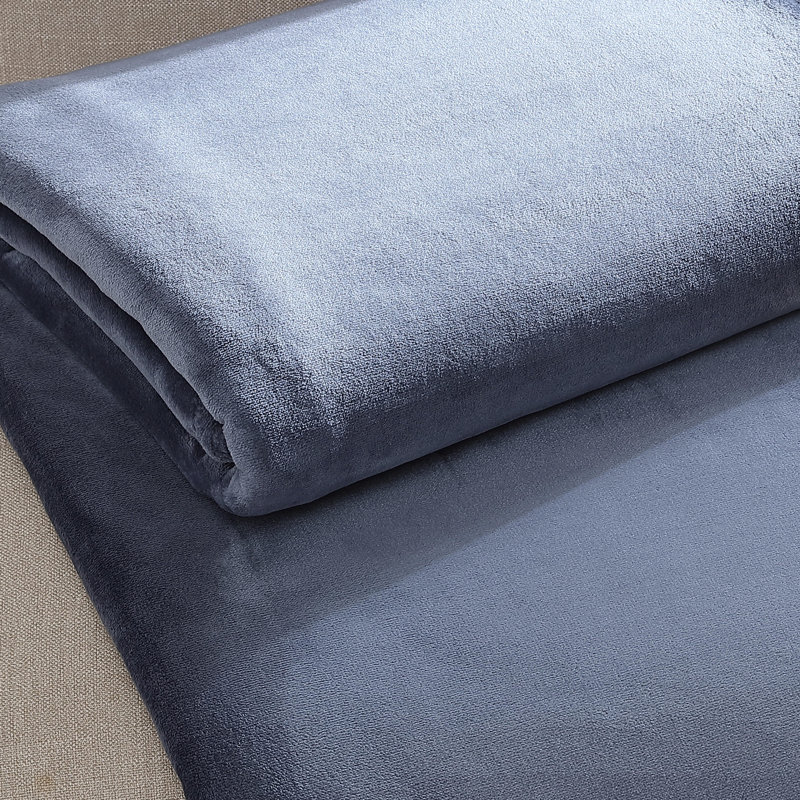 Slate Blue King Size Plush Fleece Blanket
