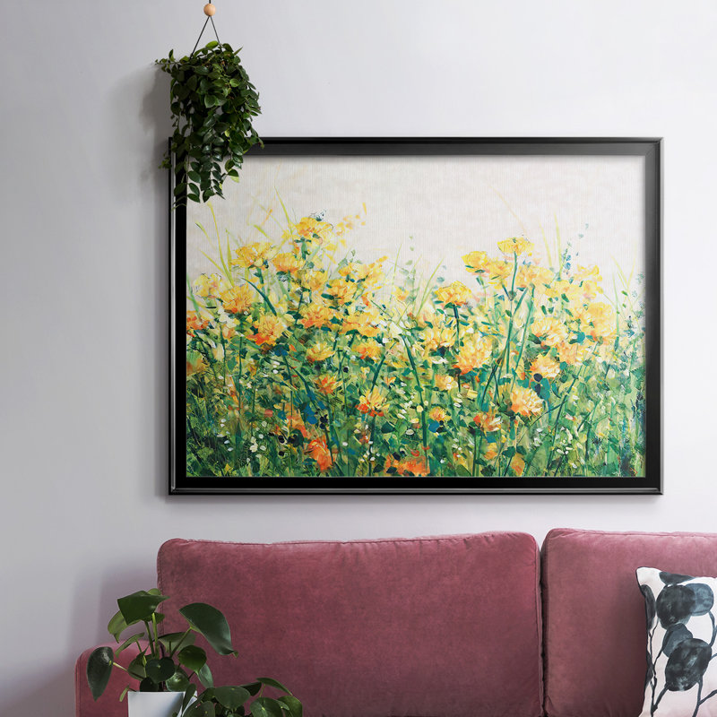 " Garden In Bloom III ", Black, 14" H x 20" W x 1.5" D