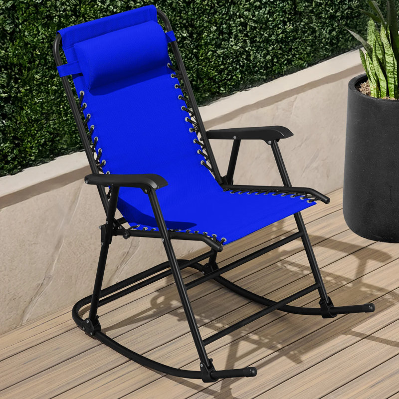 Outdoor Rocking Lounge Chair, Cobalt Blue