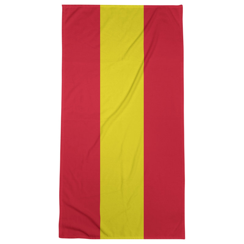 Lightweight Beach Towel, Red/Yellow/Red, Microfiber