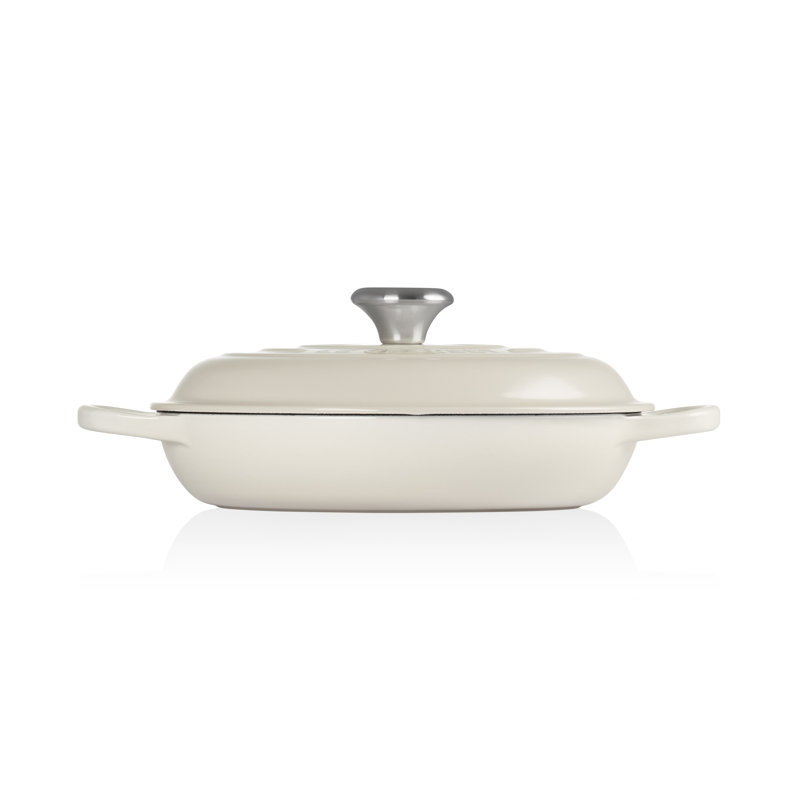 Le Creuset Cast Iron Shallow Casserole, Meringue, 26cm / 2.2L