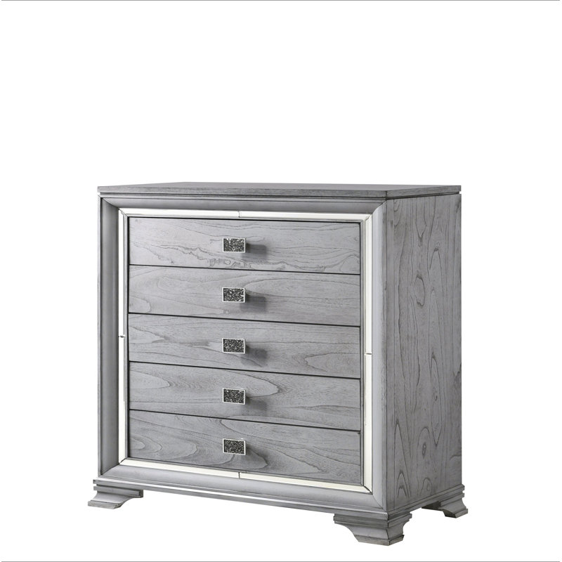 Mobilier de chambre à coucher contemporain contemporain en bois massif gris clair