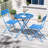 Iron Table And Folding Chair Set, 2 - Person Round Outdoor Dining Set-216455094