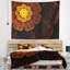 Tapisserie symétrique de fleur de fractale orange Floral-28484136
