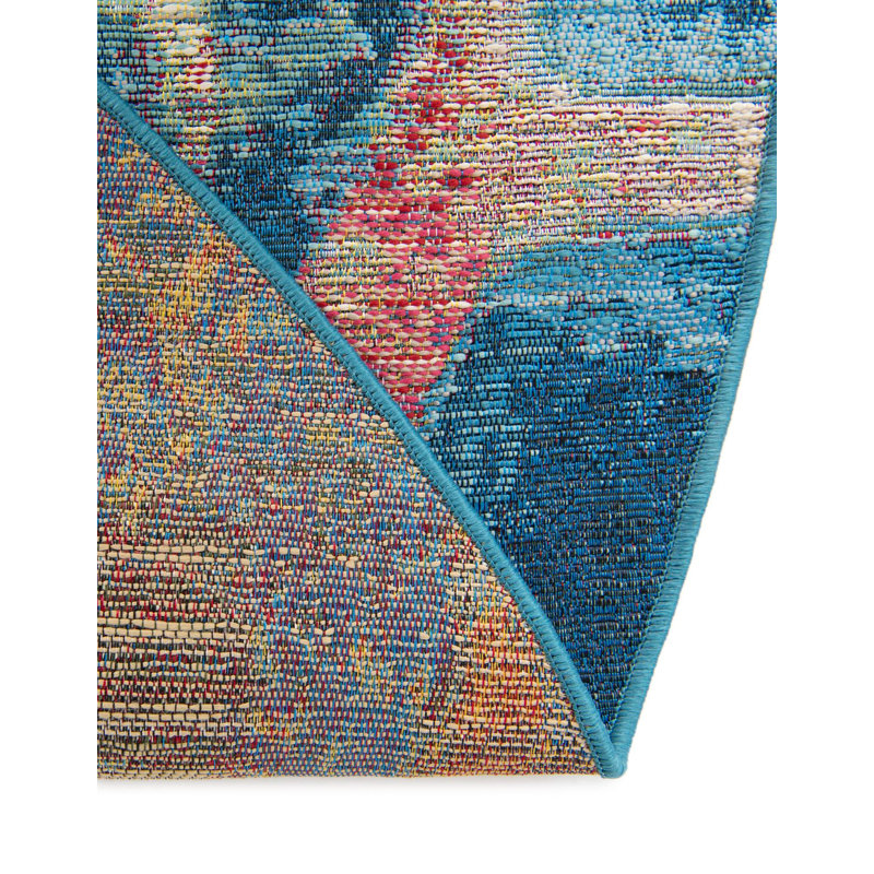 Multi_Unique Loom Edgartown Outdoor Modern Rug, Square 5'3"