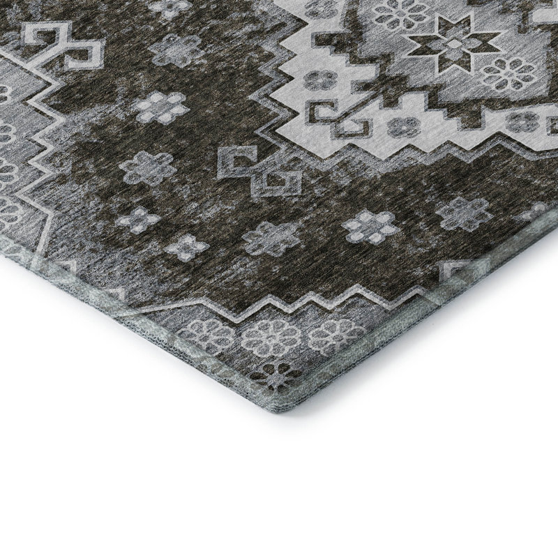 Tapis chocolat de qualité supérieure lavable à la machine Prisco, Rectangle 1 pi 8 po x 2 pi 6 po