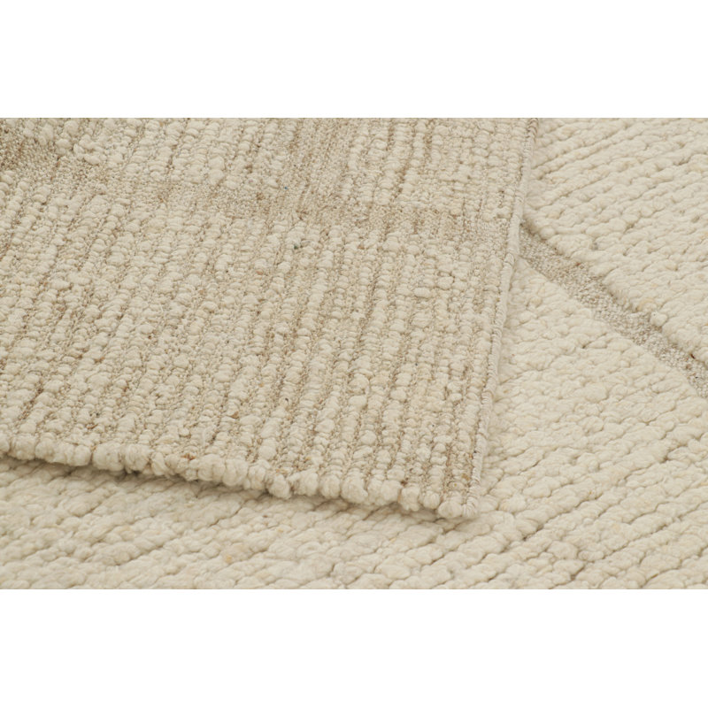 Handmade Oushak Wool Geometric Area Rug, Rectangle 10' x 14'